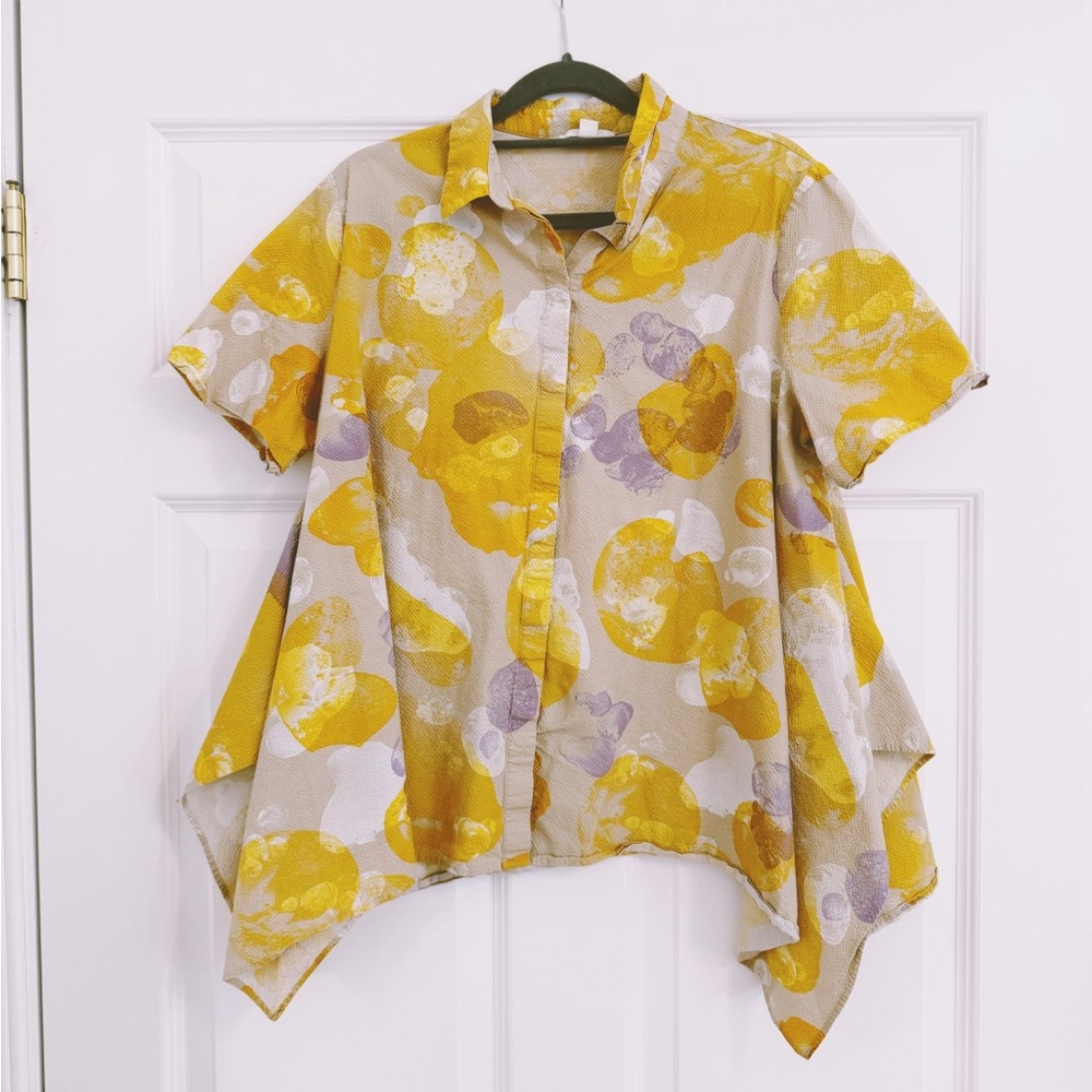 Cos Floral Oversized Short Sleeve Button Down Shirt